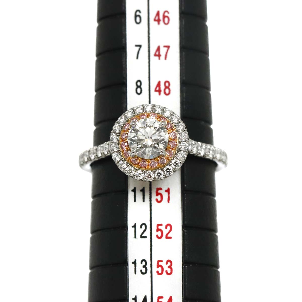 Diamond 0.50ct H/IF/EX Ring Pt 18K PG Size5.25-5.5(US)