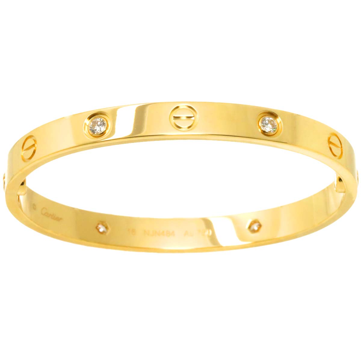 Love Bracelet Diamond 4P Bangle 18K YG 750 Size16