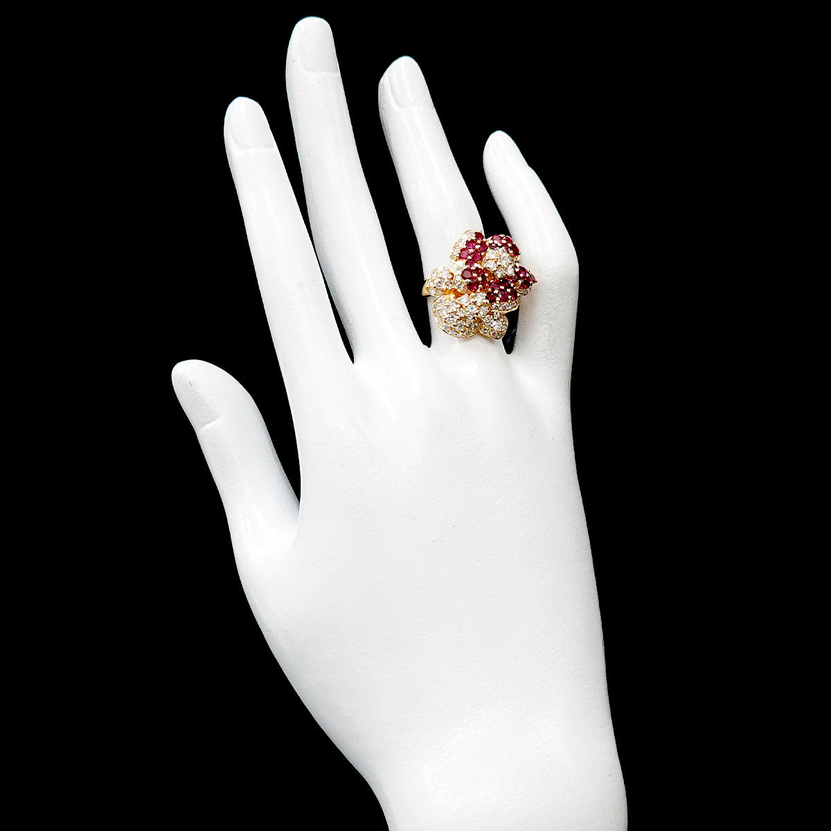 Diamond 1.83ct Ruby 1.50ct Ring 18K YG Size6.25-6.5(US)