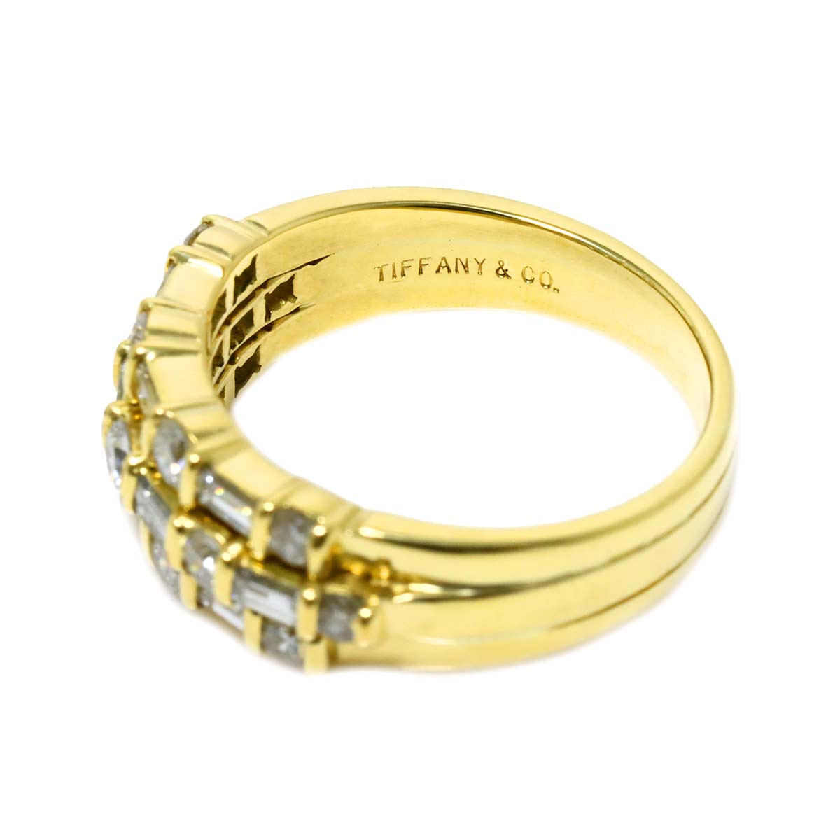 Diamond Ring 18K Yellow Gold 750 Size5.5-5.75(US)