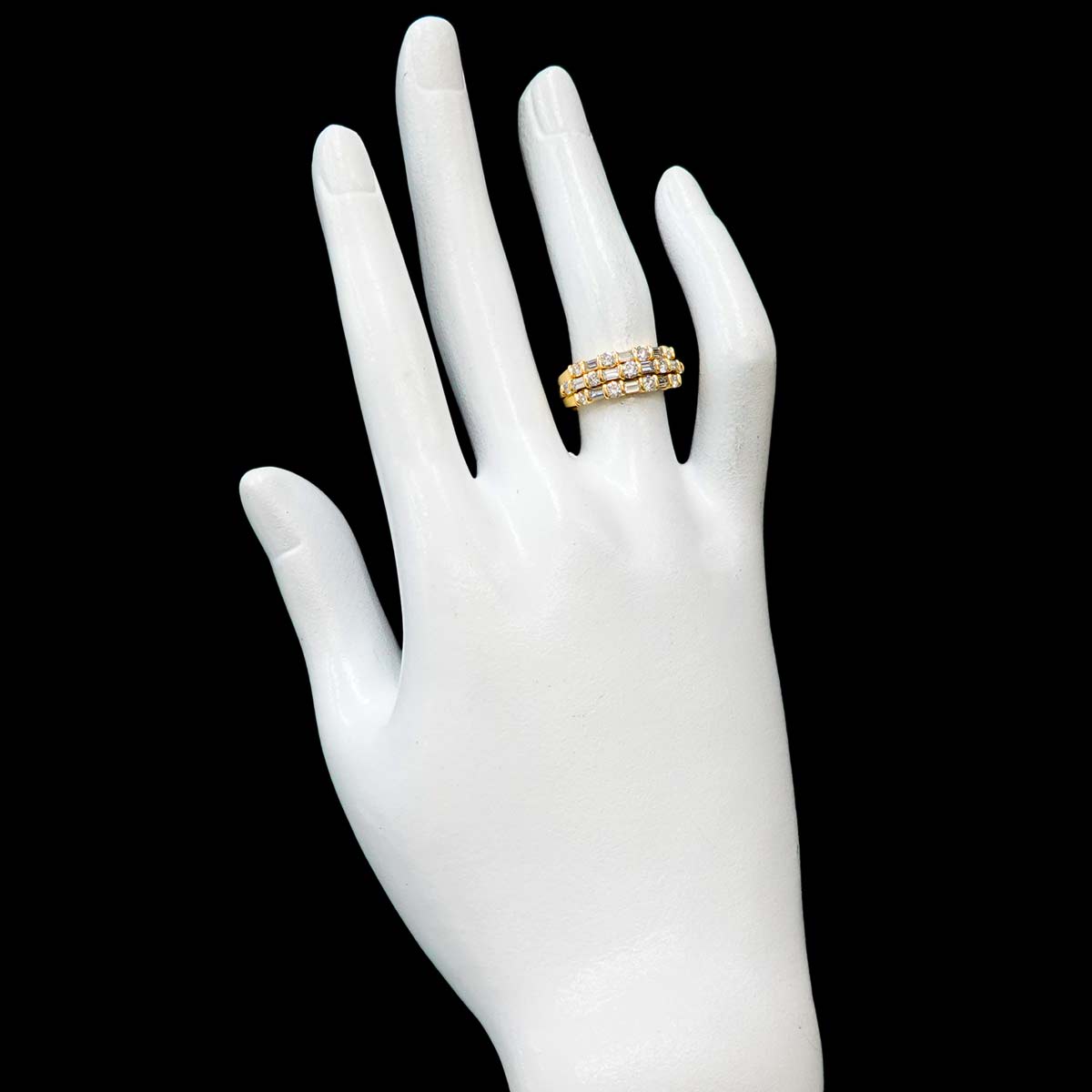 Diamond Ring 18K Yellow Gold 750 Size5.5-5.75(US)
