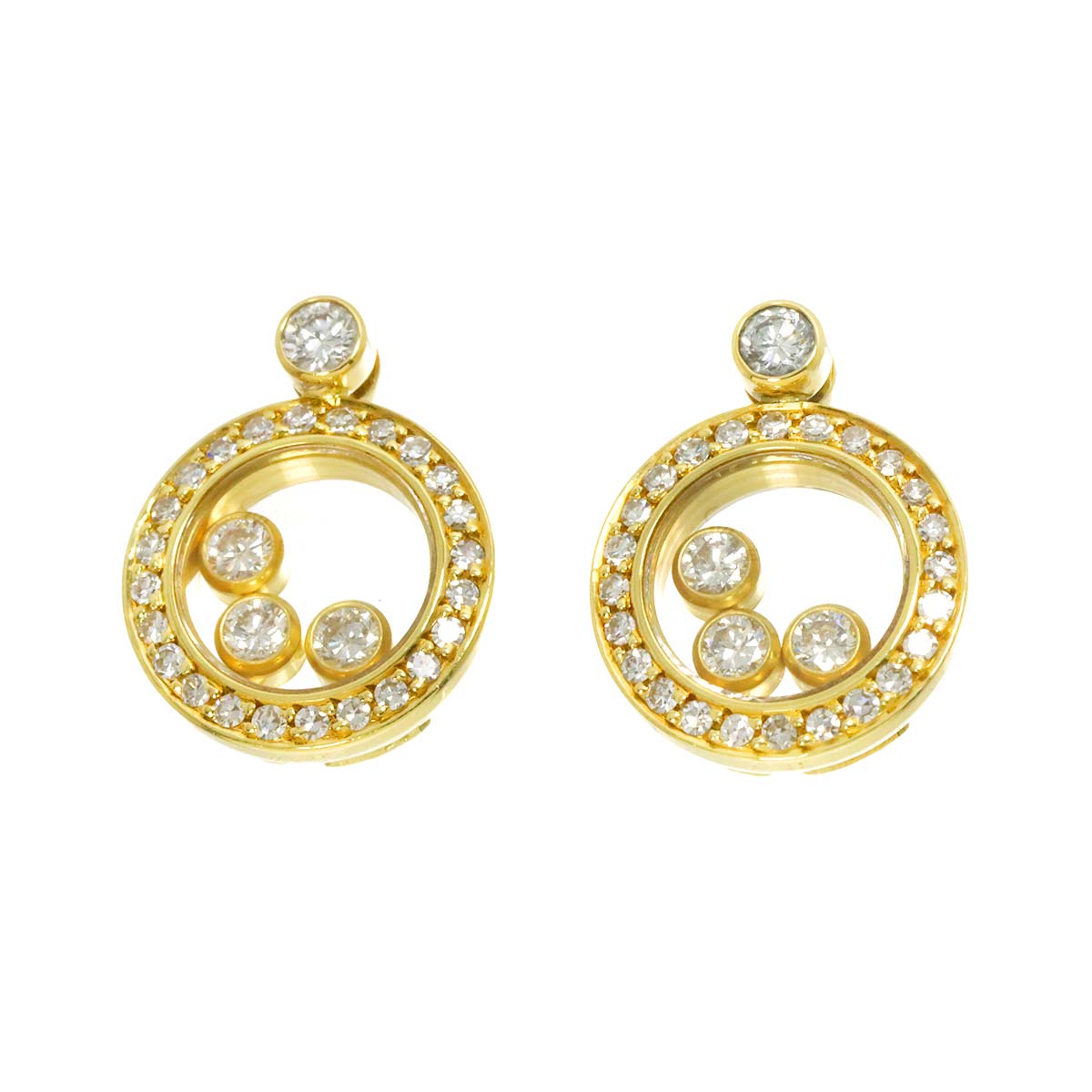Happy Diamond Earrings Pierced 18K YG 750