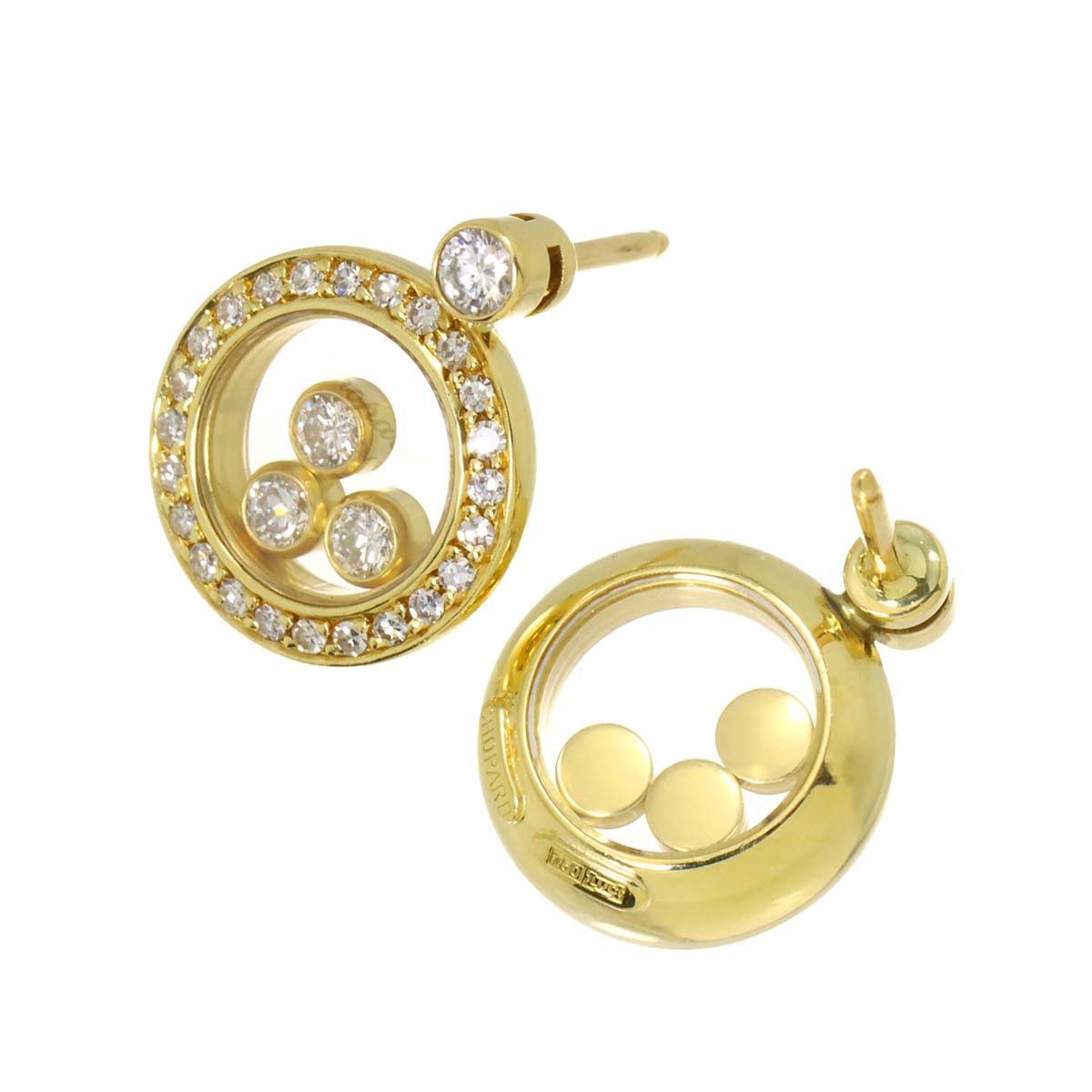 Happy Diamond Earrings Pierced 18K YG 750