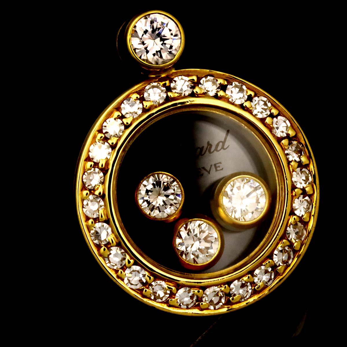 Happy Diamond Earrings Pierced 18K YG 750