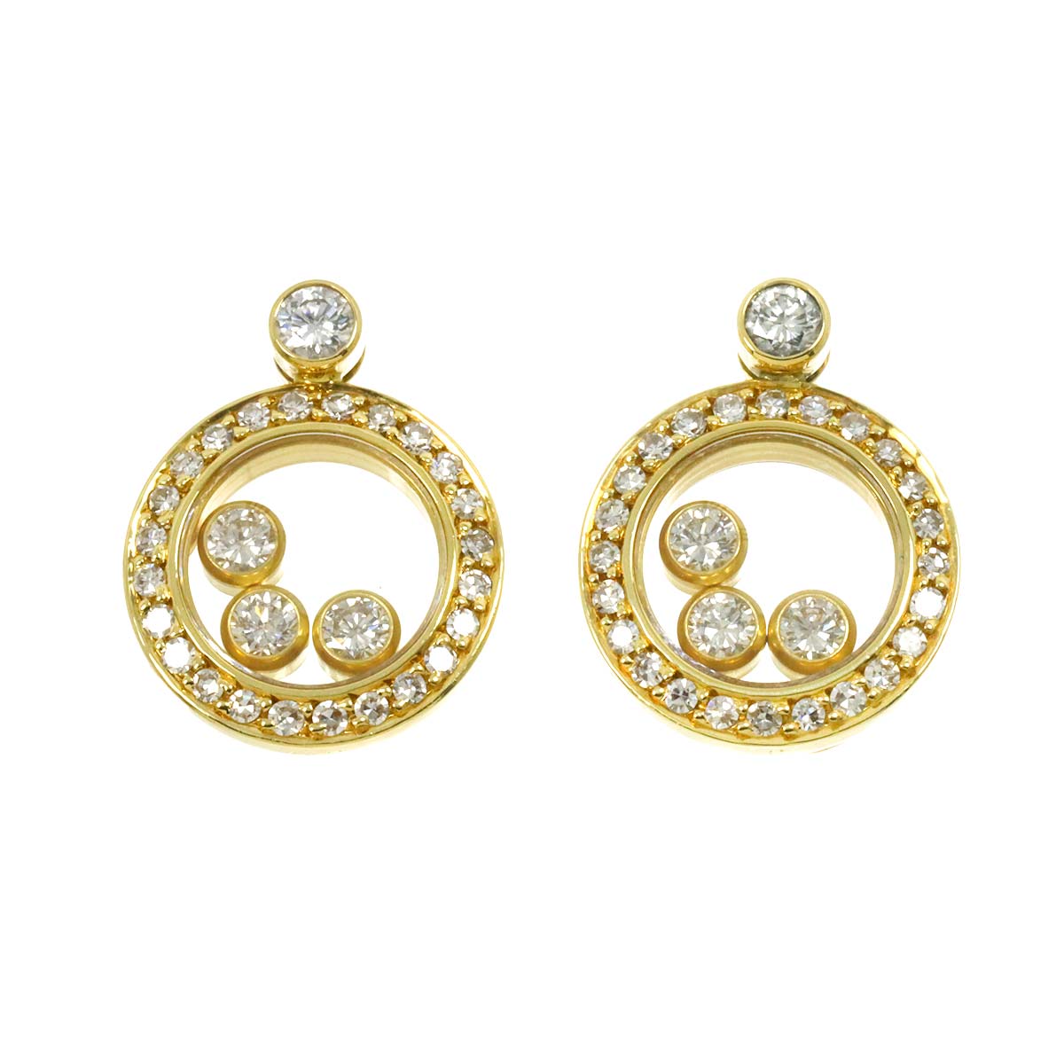 Happy Diamond Earrings Pierced 18K YG 750