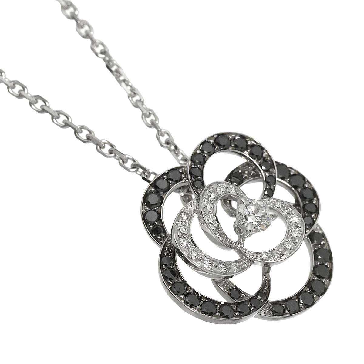 Camelia Necklace Diamond 18K White Gold 750