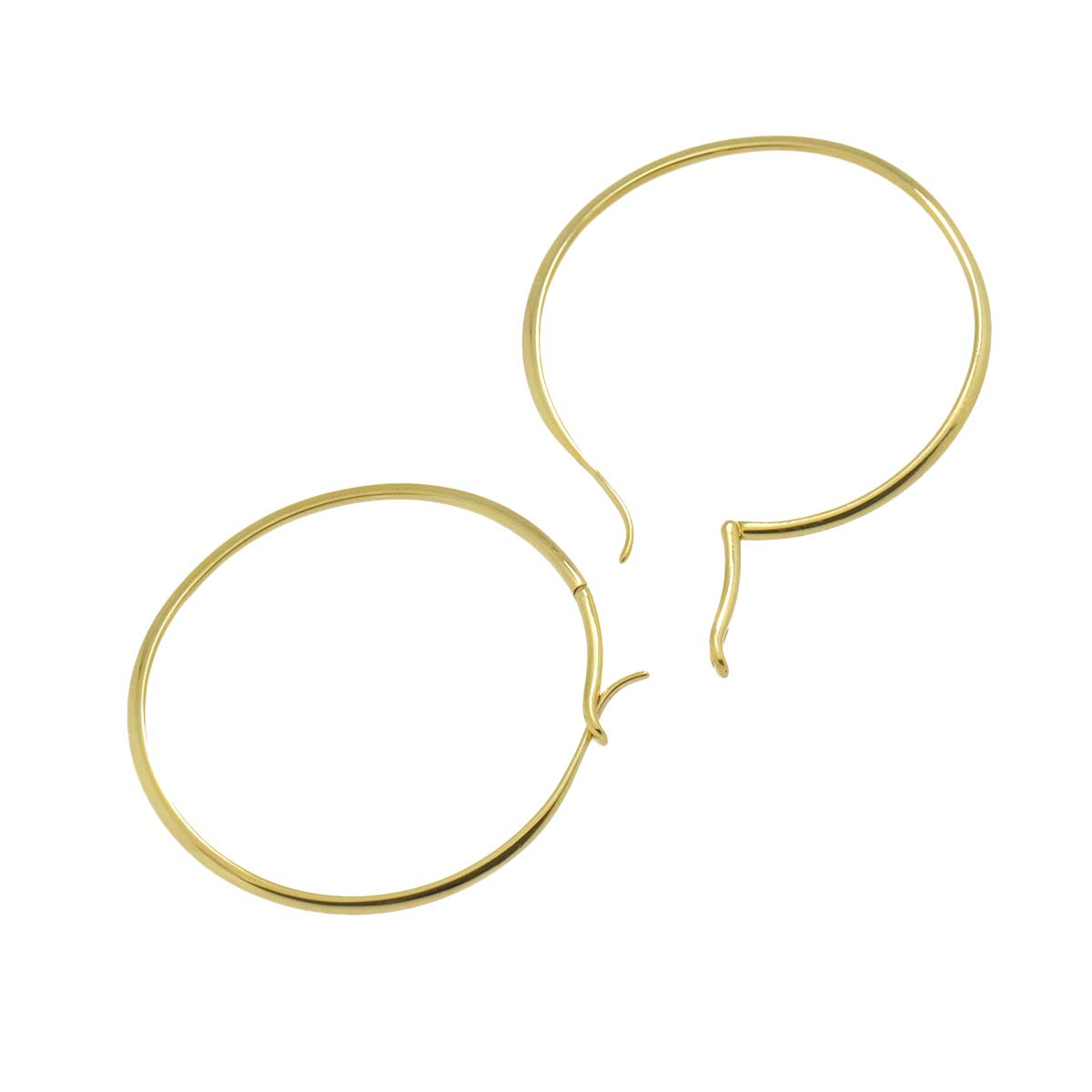 Hoop Earrings Pierced 18K Yellow Gold 750
