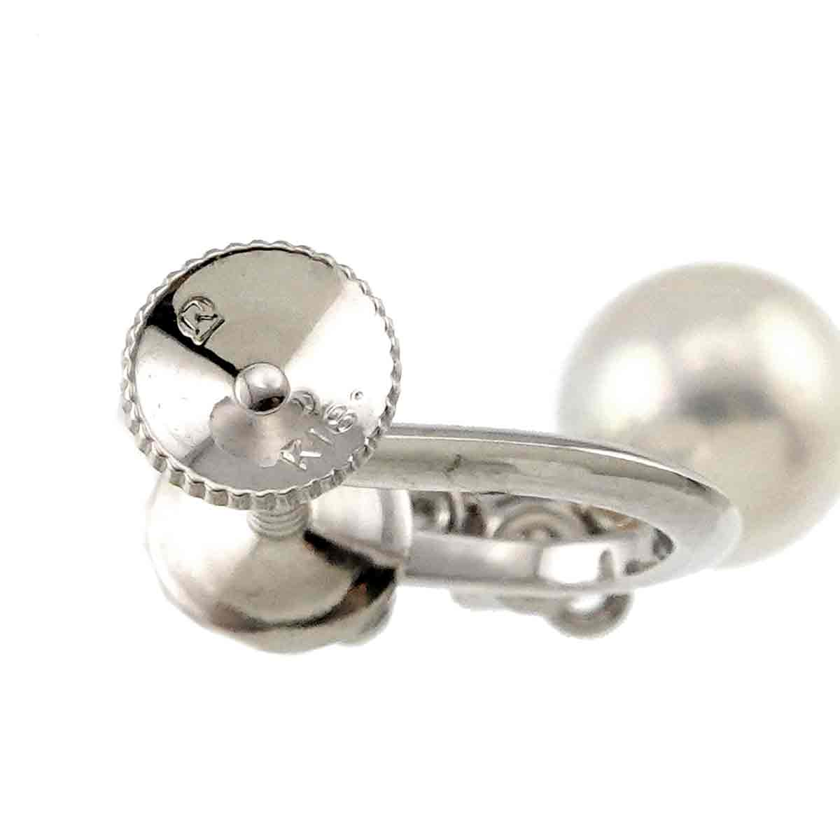 Akoya Pearl 6.1mm Diamond Earrings 18K WG 750