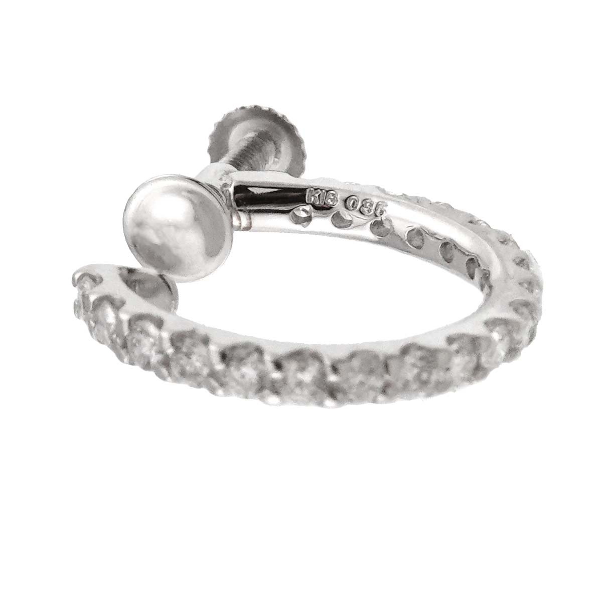 Diamond 0.35ct/0.35ct Earrings Clip-on 18K K18 WG 750