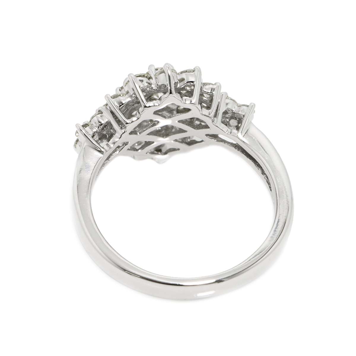 Diamond 1.30ct Ring 18K K18 WG White Gold size6.75(US)