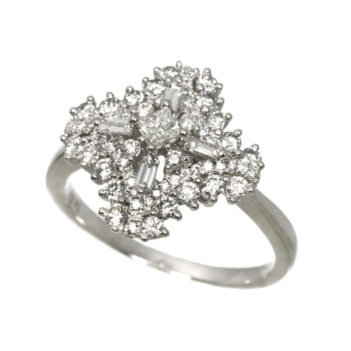 Diamond 0.80ct Ring 18K K18 WG White Gold size6.75(US)