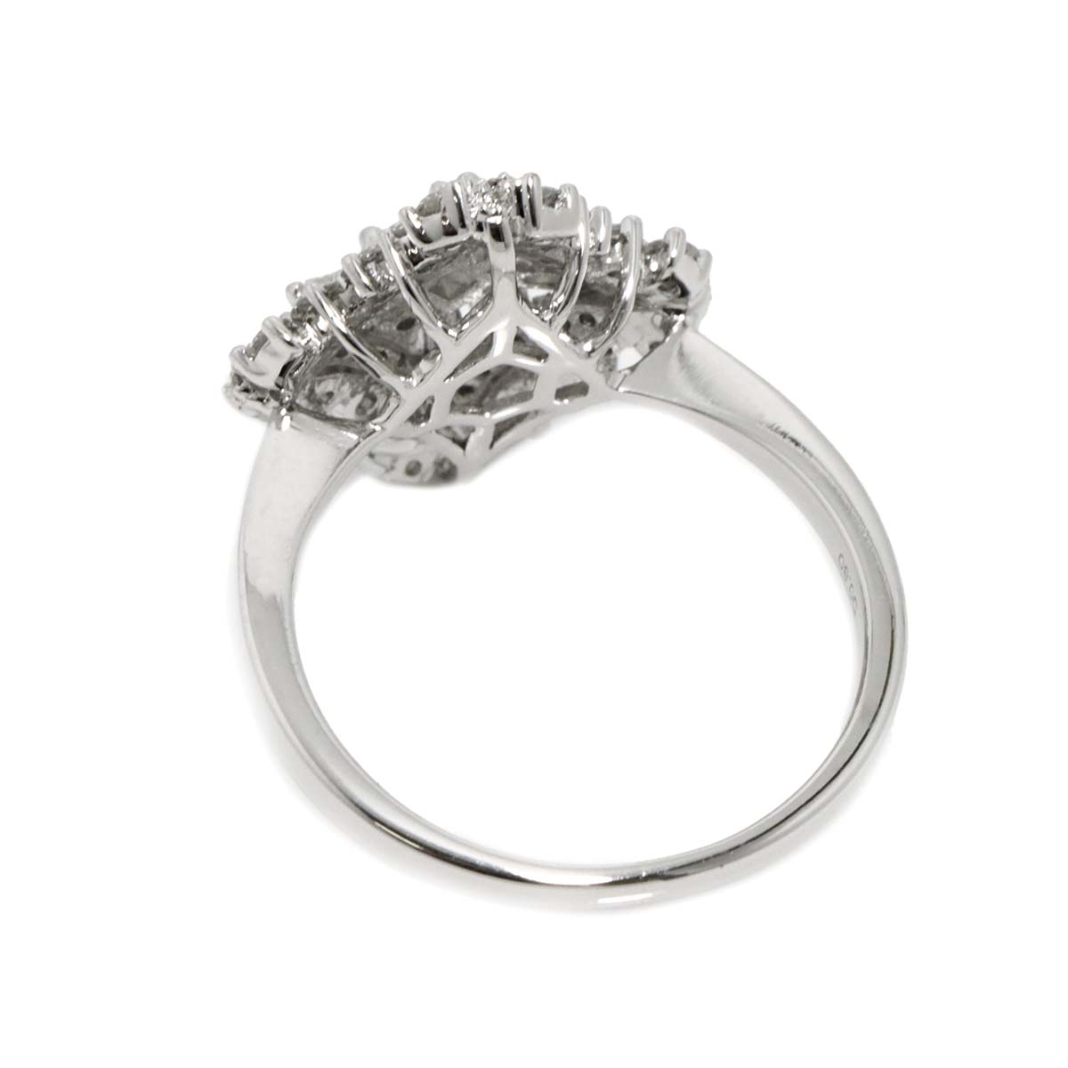 Diamond 0.80ct Ring 18K K18 WG White Gold size6.75(US)