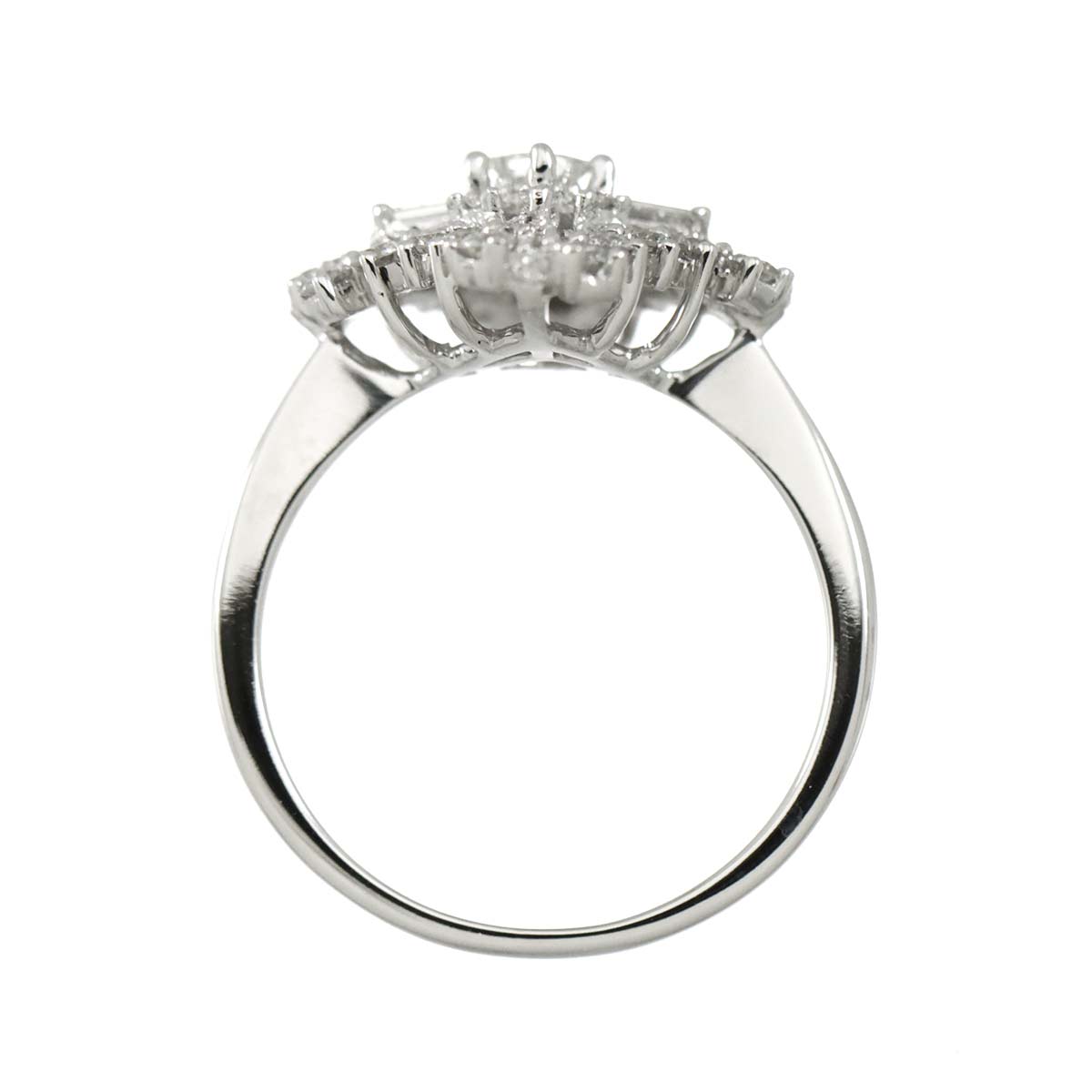 Diamond 0.80ct Ring 18K K18 WG White Gold size6.75(US)