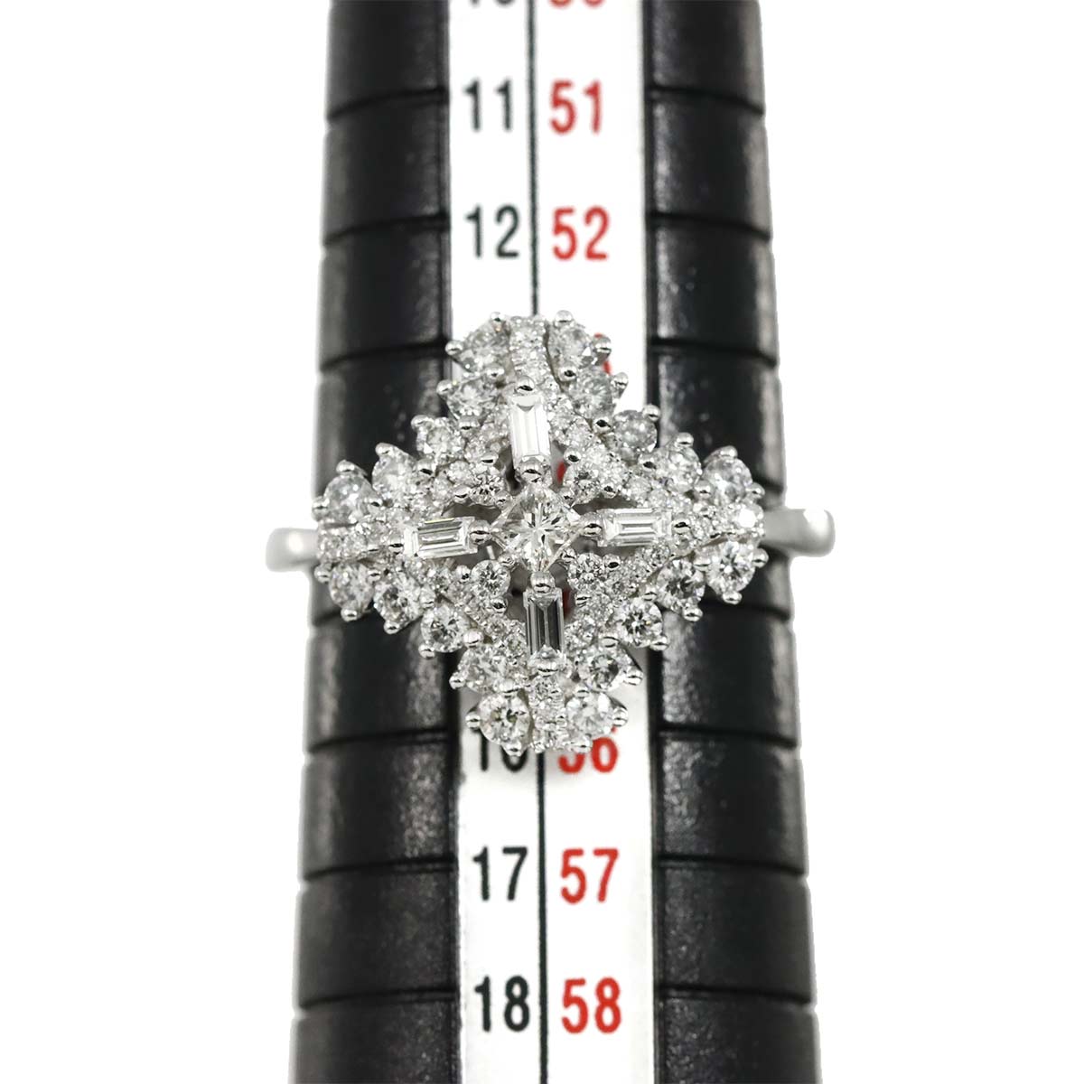 Diamond 0.80ct Ring 18K K18 WG White Gold size6.75(US)