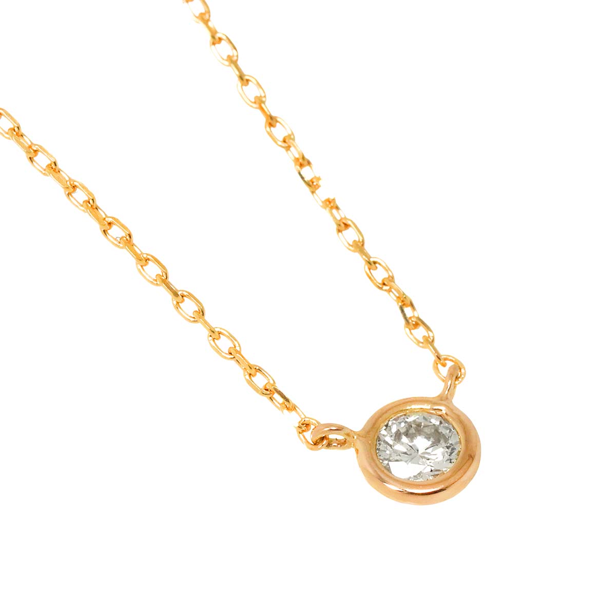 Diamond 0.10ct Necklace 18K Pink Gold 750