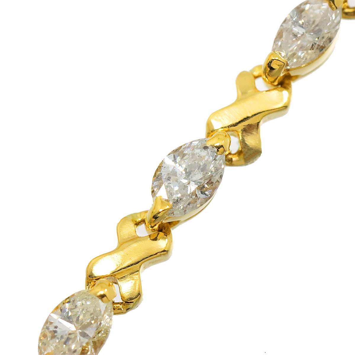 Diamond 2.27ct Bracelet K18 YG Yellow Gold 750