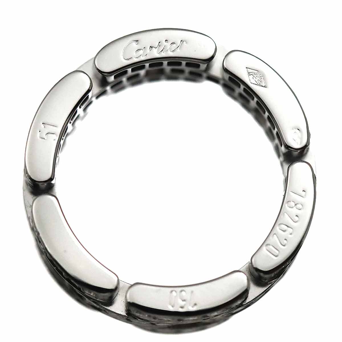 Maillon Panthere Diamond Ring 18K WG 750 Size51 5.25(US)