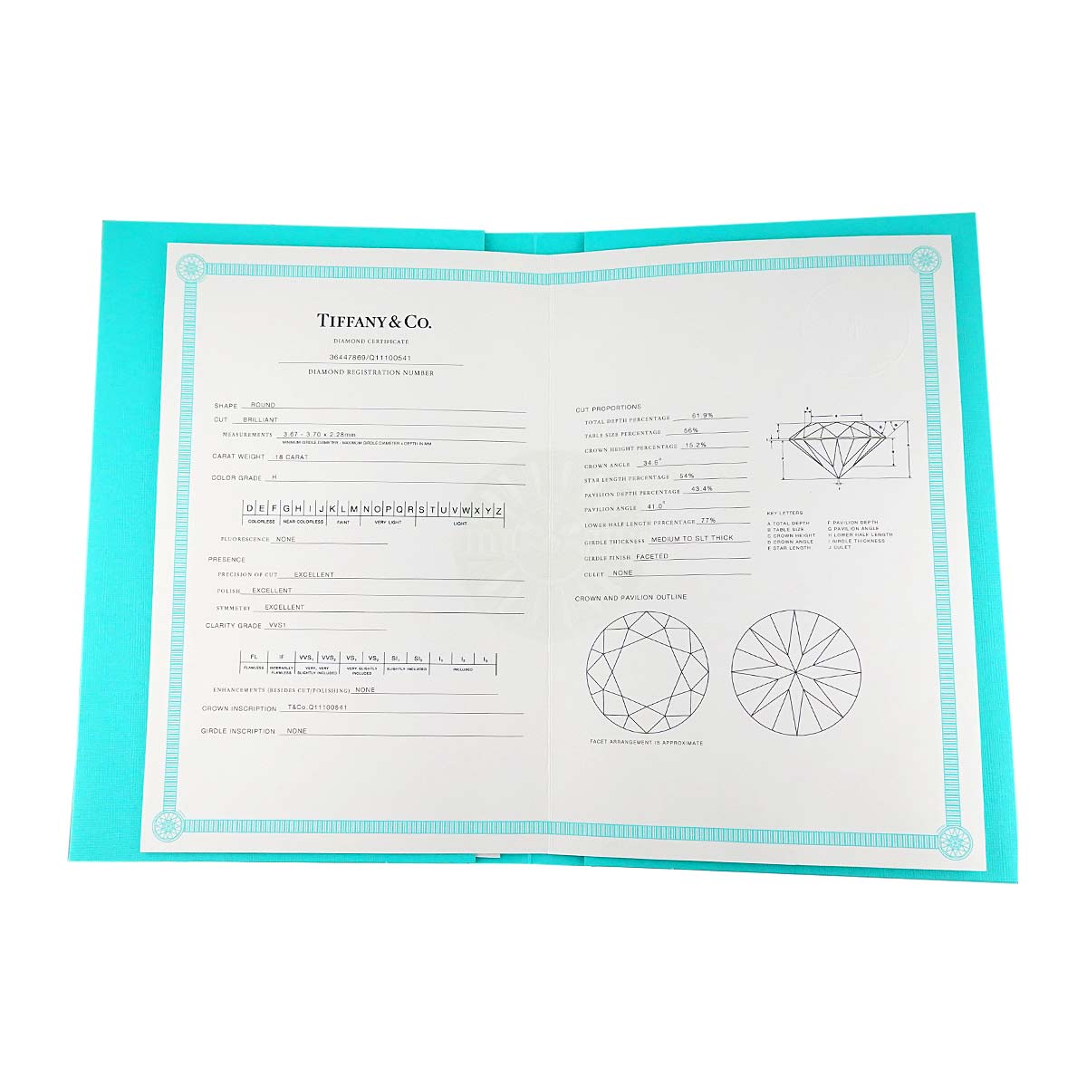 By The Yard Diamond 0.18ct H/VVS1/3EX Necklace 18K PG 750