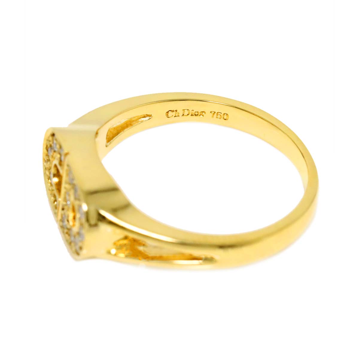 Diamond Ring 18K YG 750 size6.25-6.5(US)