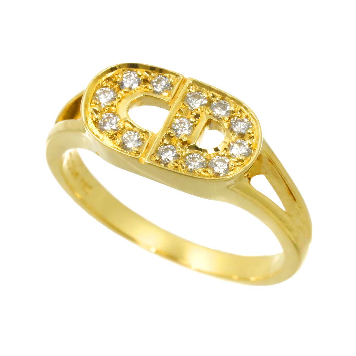 Diamond Ring 18K YG 750 size6.25-6.5(US)