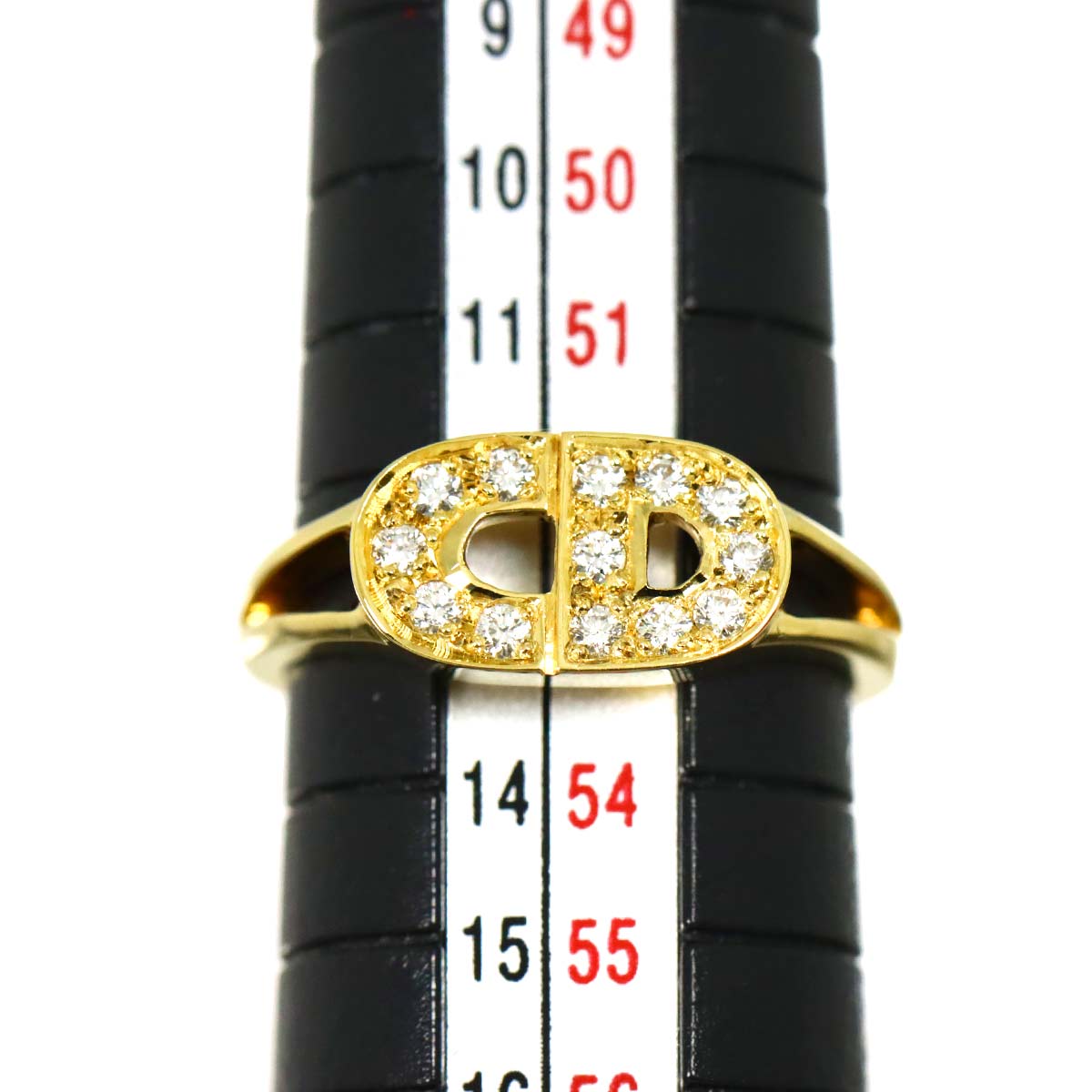 Diamond Ring 18K YG 750 size6.25-6.5(US)