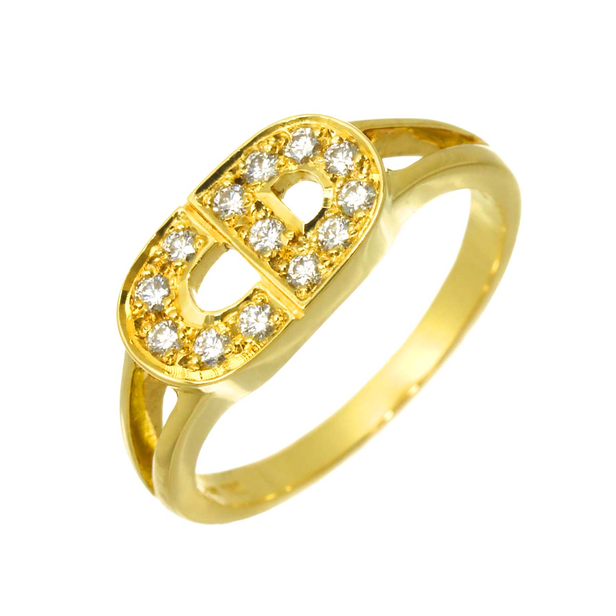 Diamond Ring 18K YG 750 size6.25-6.5(US)