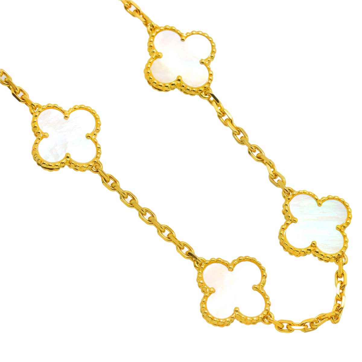 Vintage Alhambra MOP Necklace 18K YG