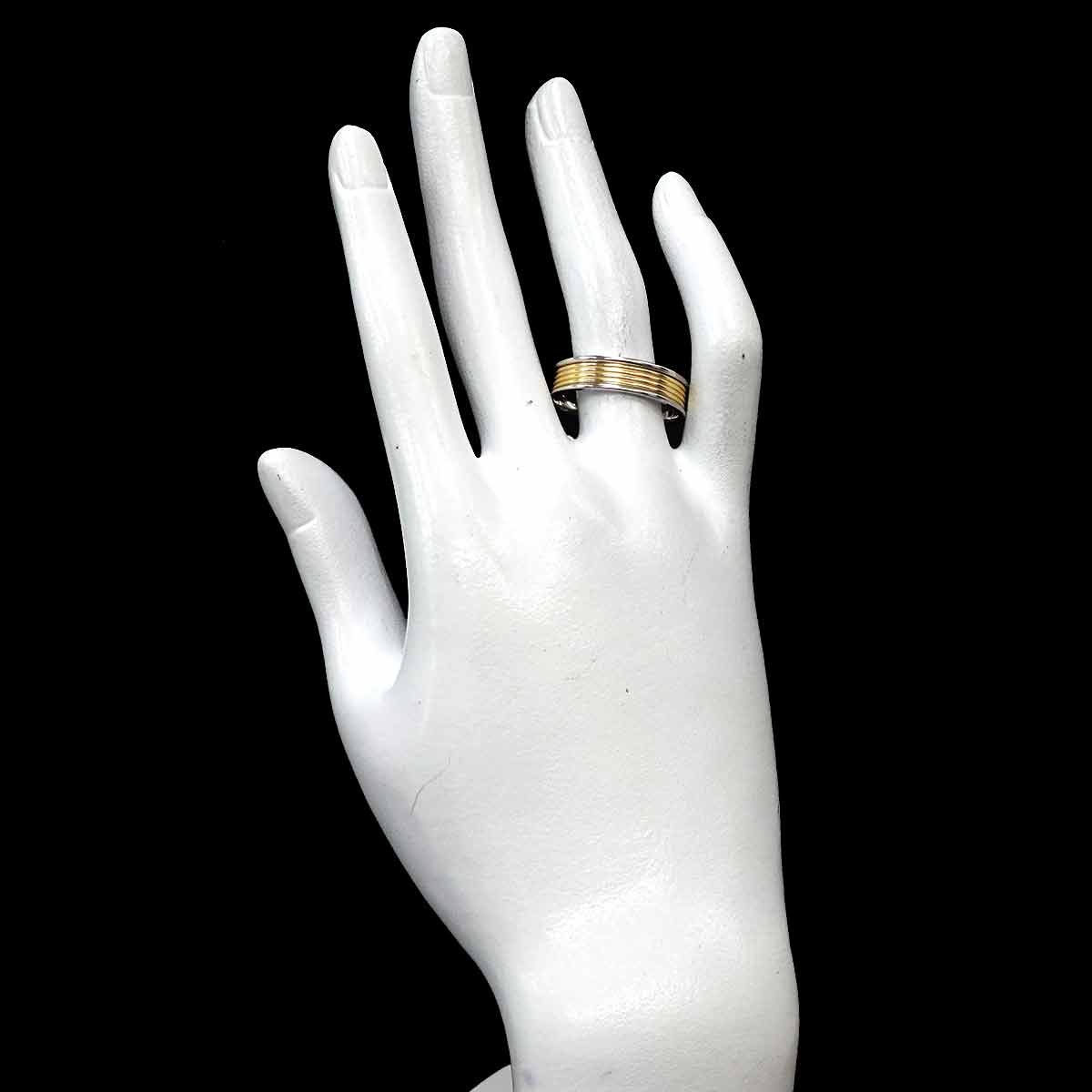 Band Ring 18K YG 750 Pt Platinum Size10.25-10.5(US)