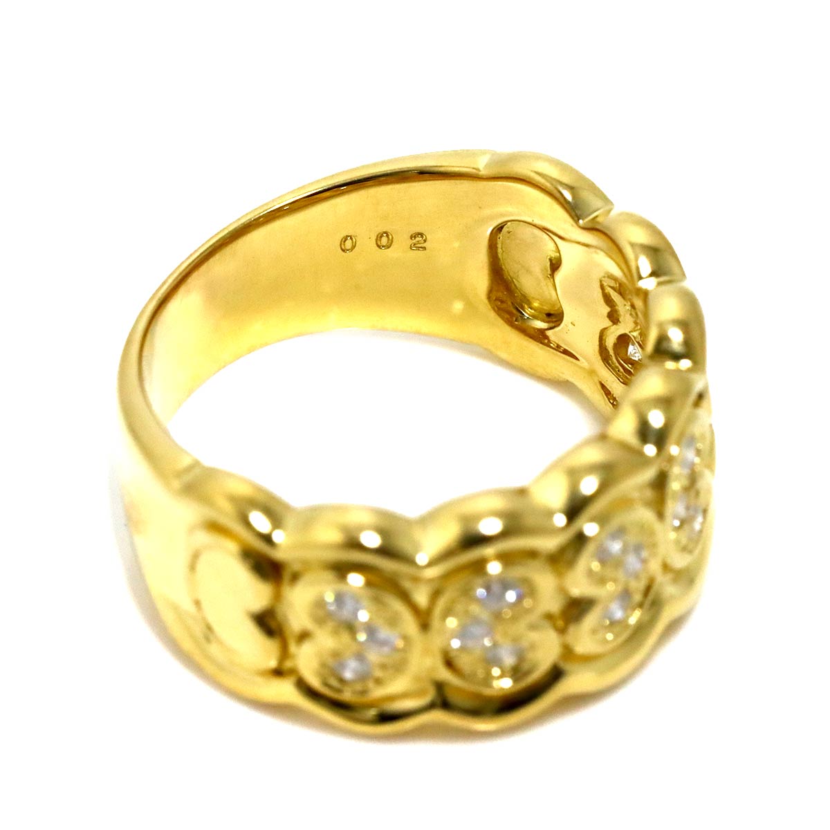 Diamond Ring 18K YG 750 size6.75(US)