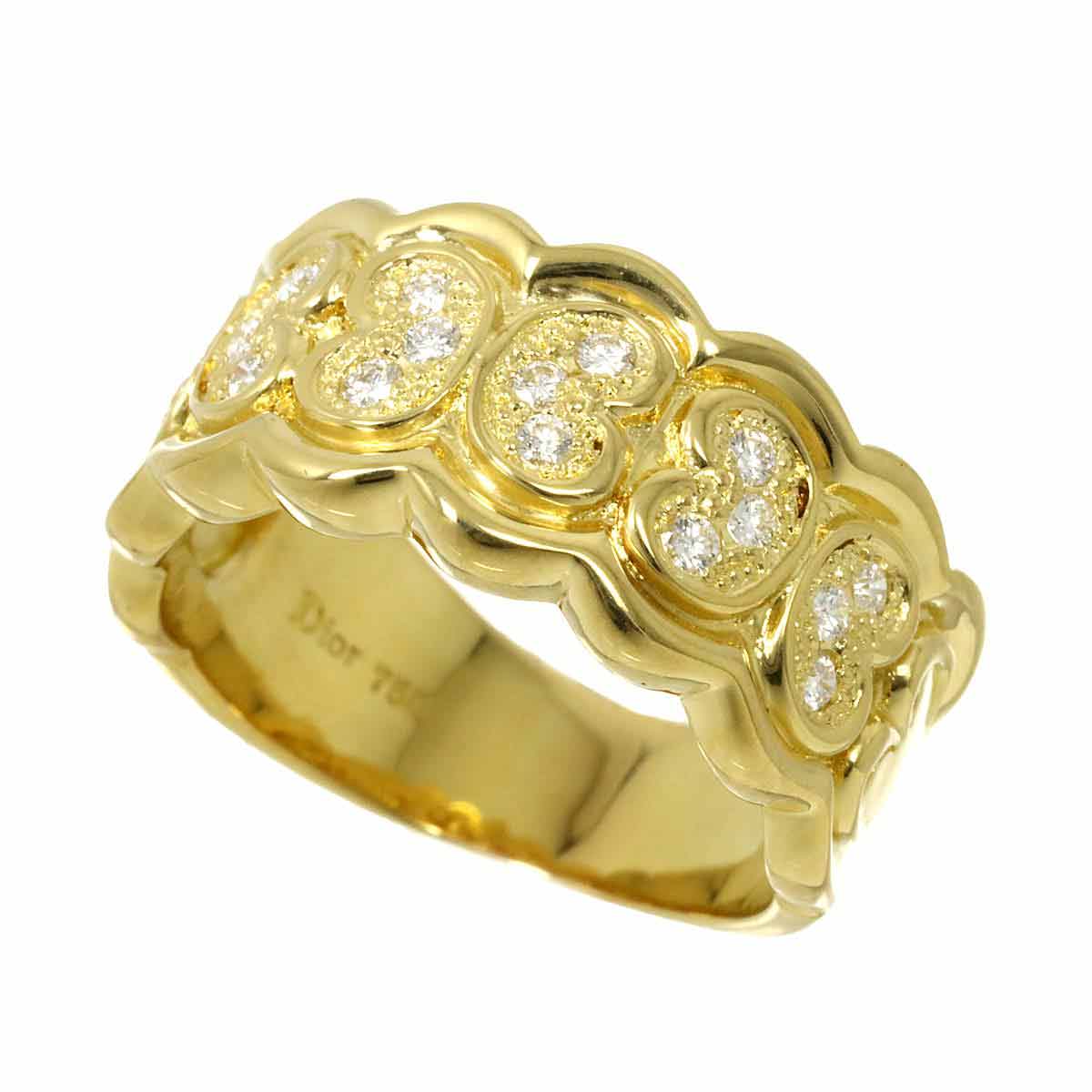 Diamond Ring 18K YG 750 size6.75(US)