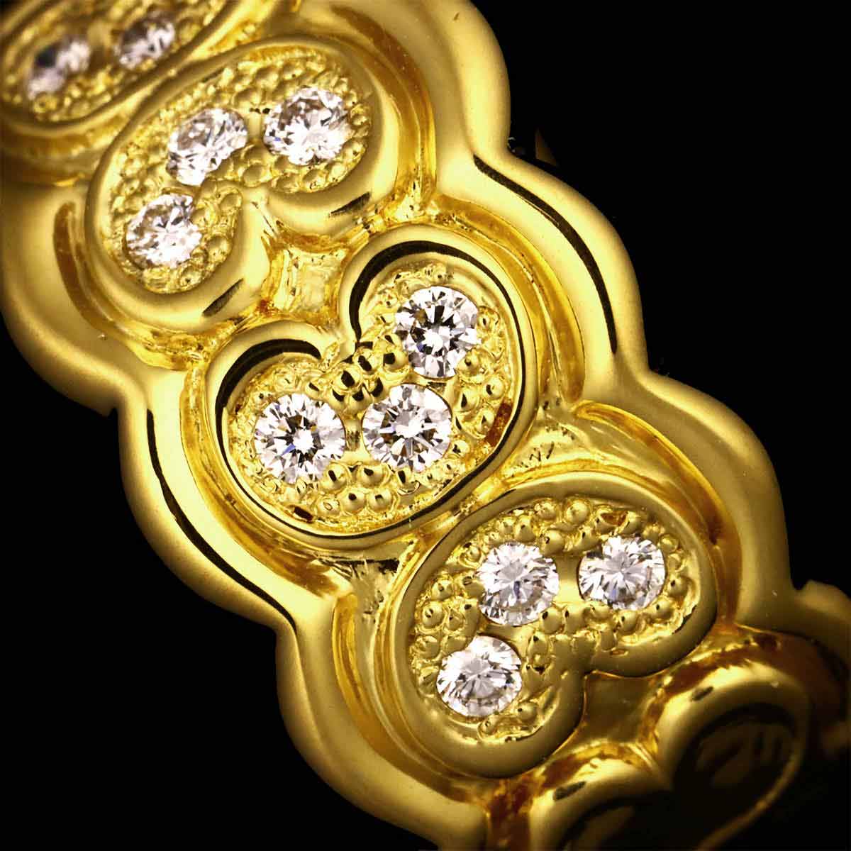 Diamond Ring 18K YG 750 size6.75(US)