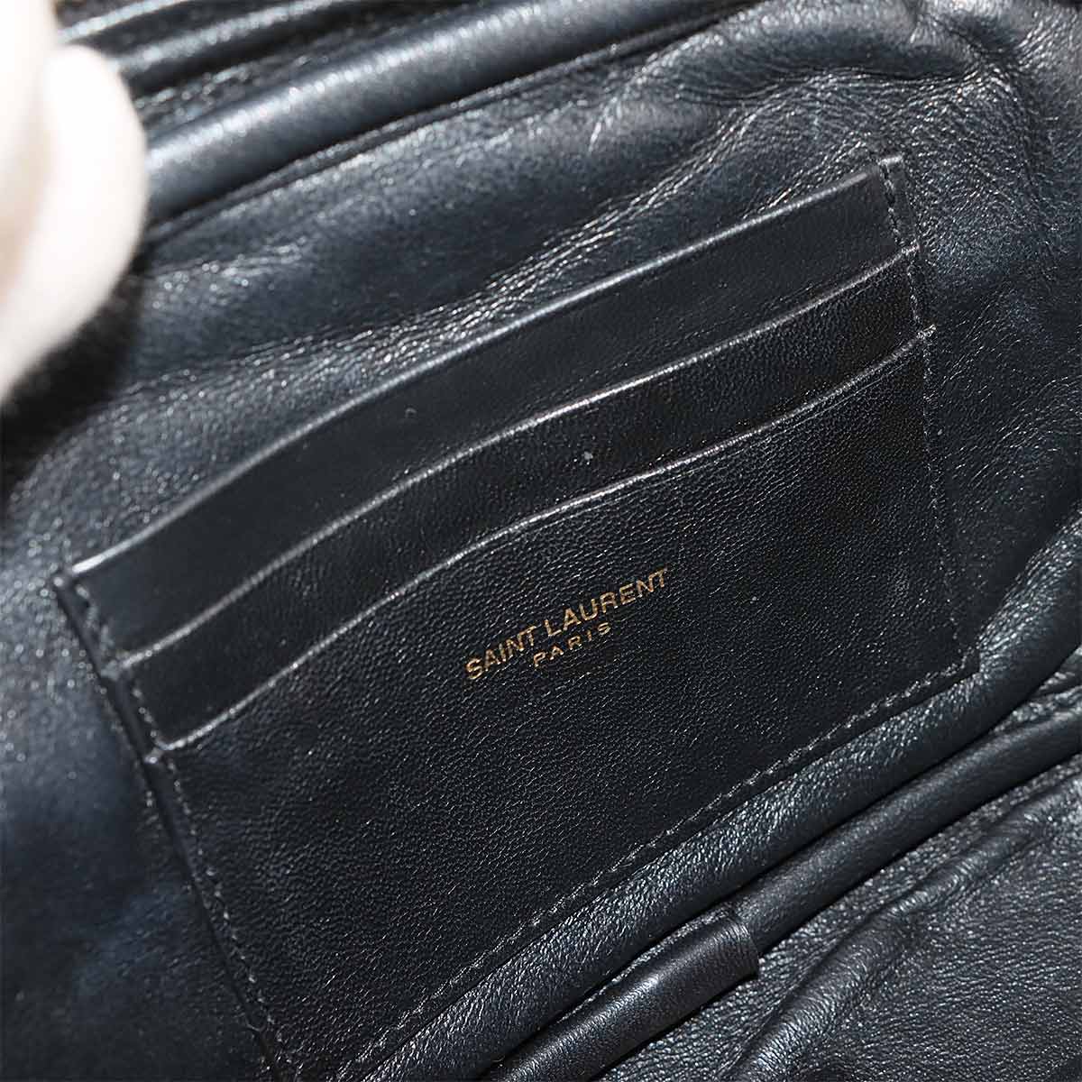 Lou Mini Chain Shoulder Bag Leather Black 748849 Purse