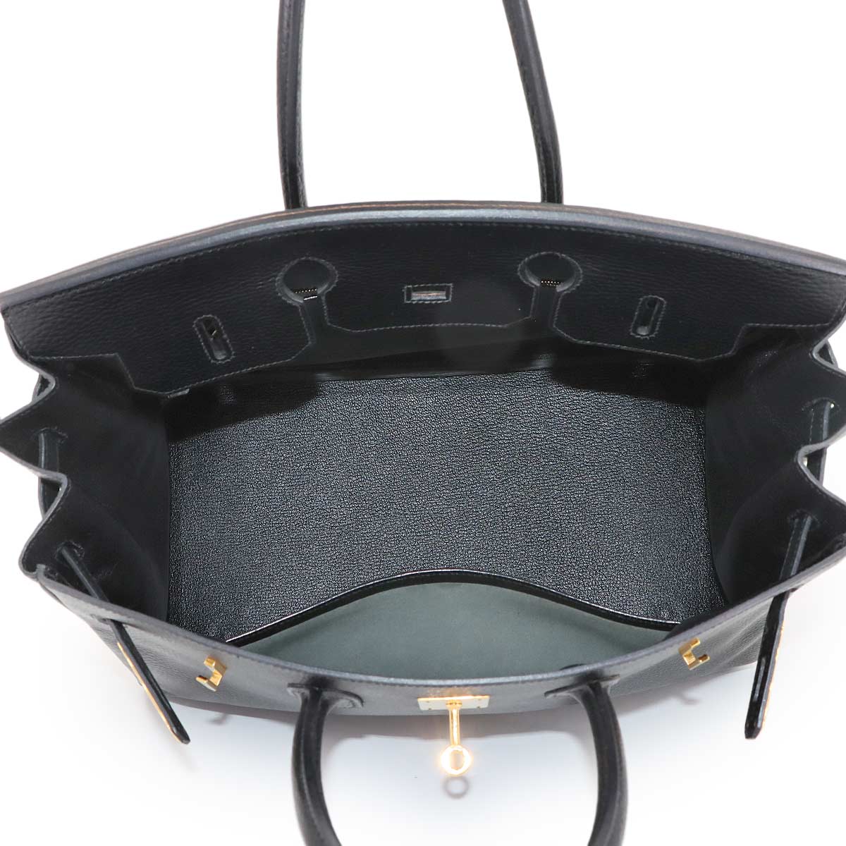 Birkin 35 Ardennes Leather Black Hand Bag Purse