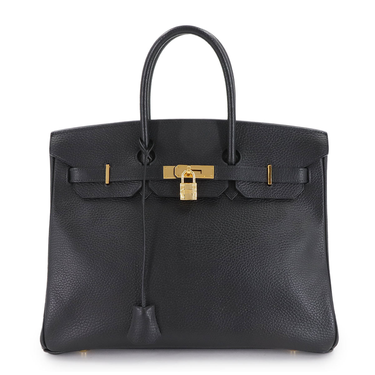 Birkin 35 Ardennes Leather Black Hand Bag Purse