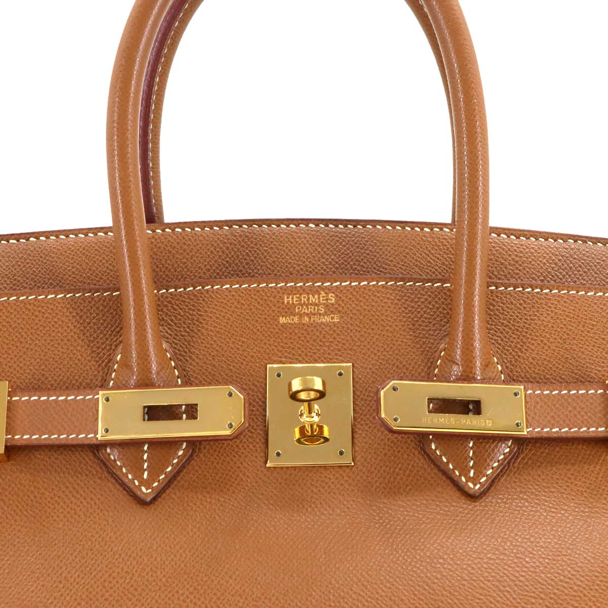 Birkin 35 Couchevel Epsom Gold Hand Bag Purse Brown