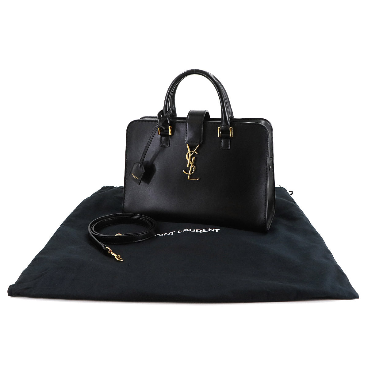 Cabas S Hand Shoulder Bag Leather Black 472469