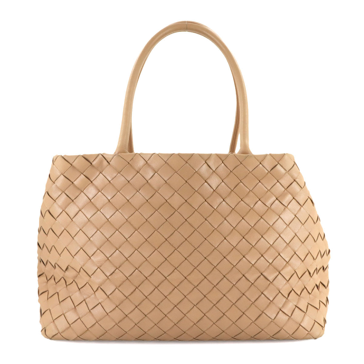 Intrecciato Tote Bag Leather Beige Purse