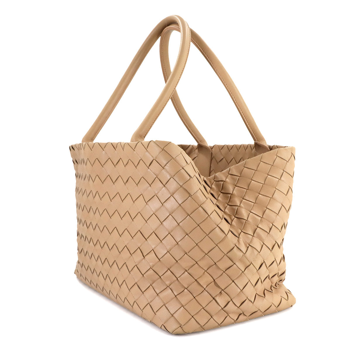 Intrecciato Tote Bag Leather Beige Purse