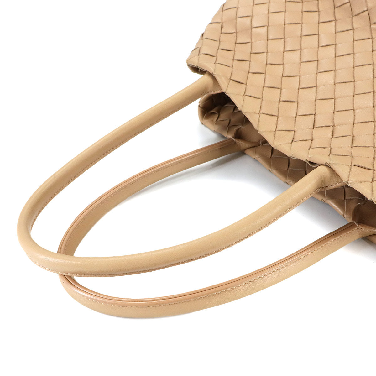 Intrecciato Tote Bag Leather Beige Purse