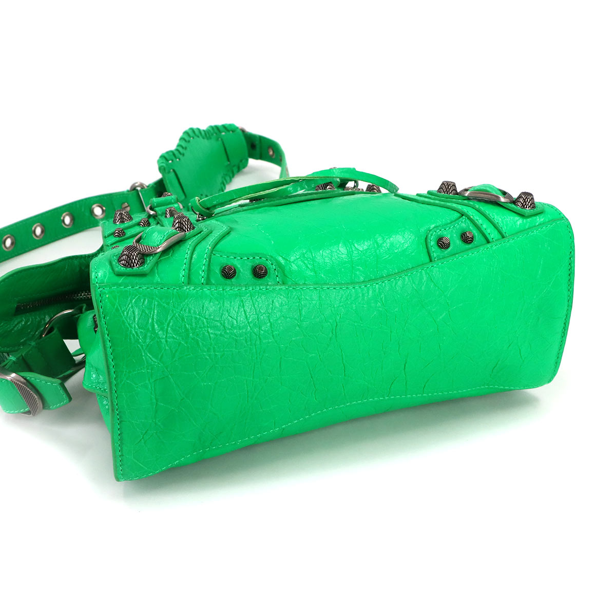 Neo Cagole XS Hand Shoulder Bag Leather Green 700940
