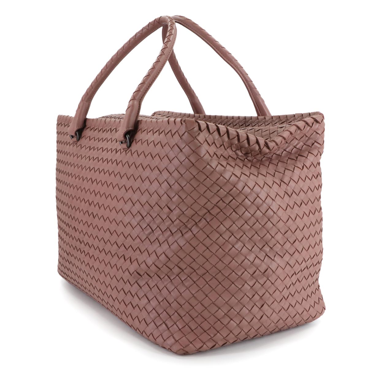 Intrecciato Boston Bag Leather Pink Purse