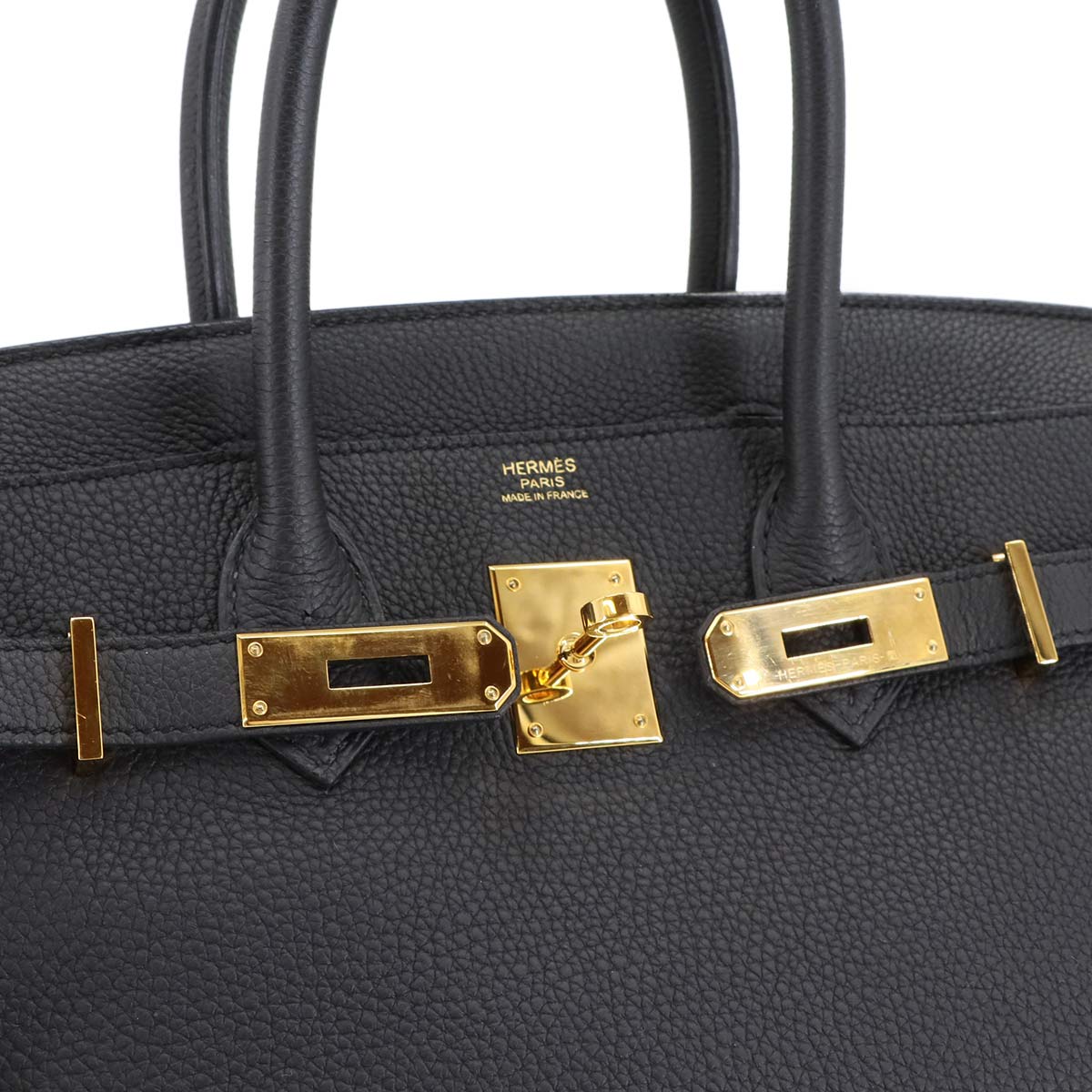 Birkin 30 Togo Leather Black Hand Bag Purse