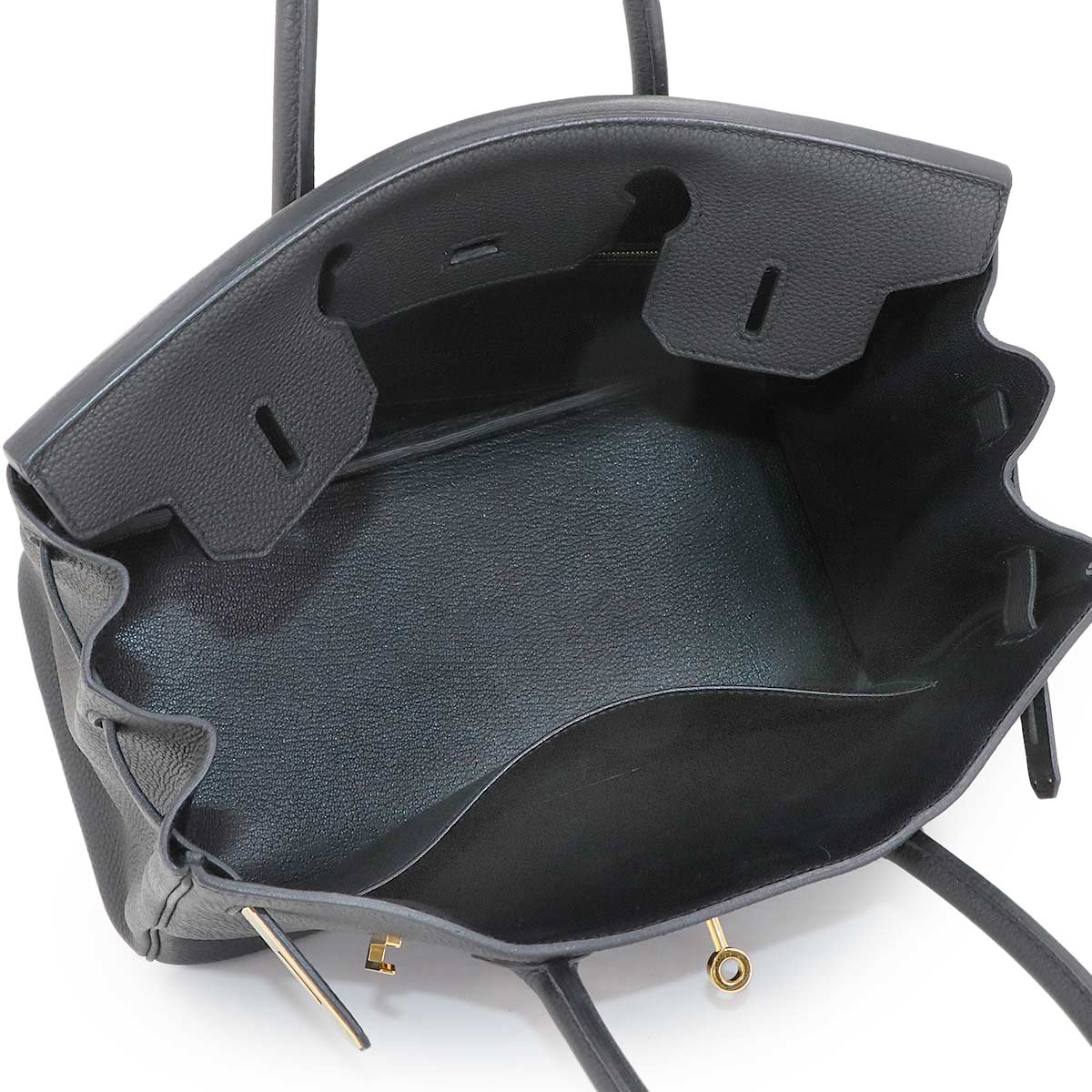 Birkin 30 Togo Leather Black Hand Bag Purse