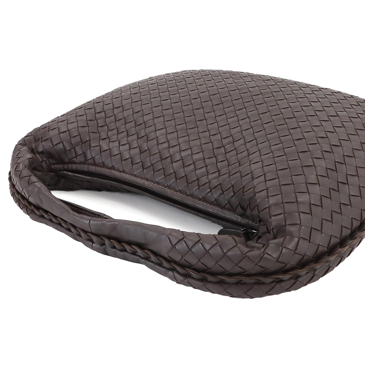 Intrecciato Veneta Shoulder Bag Leather Brown 115653