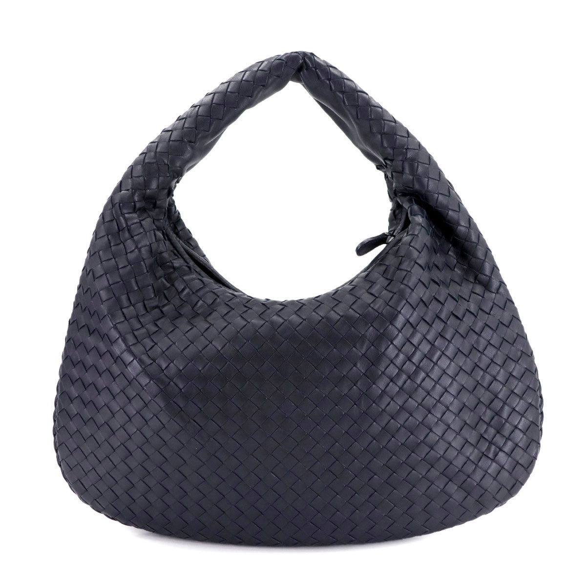 Intrecciato Shoulder Bag Leather Navy 115653