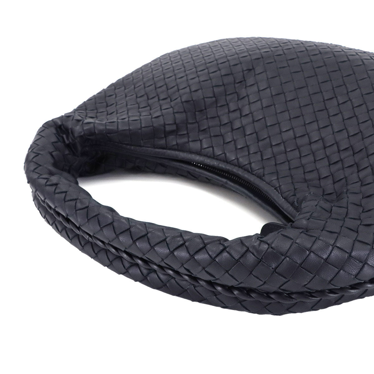 Intrecciato Shoulder Bag Leather Navy 115653