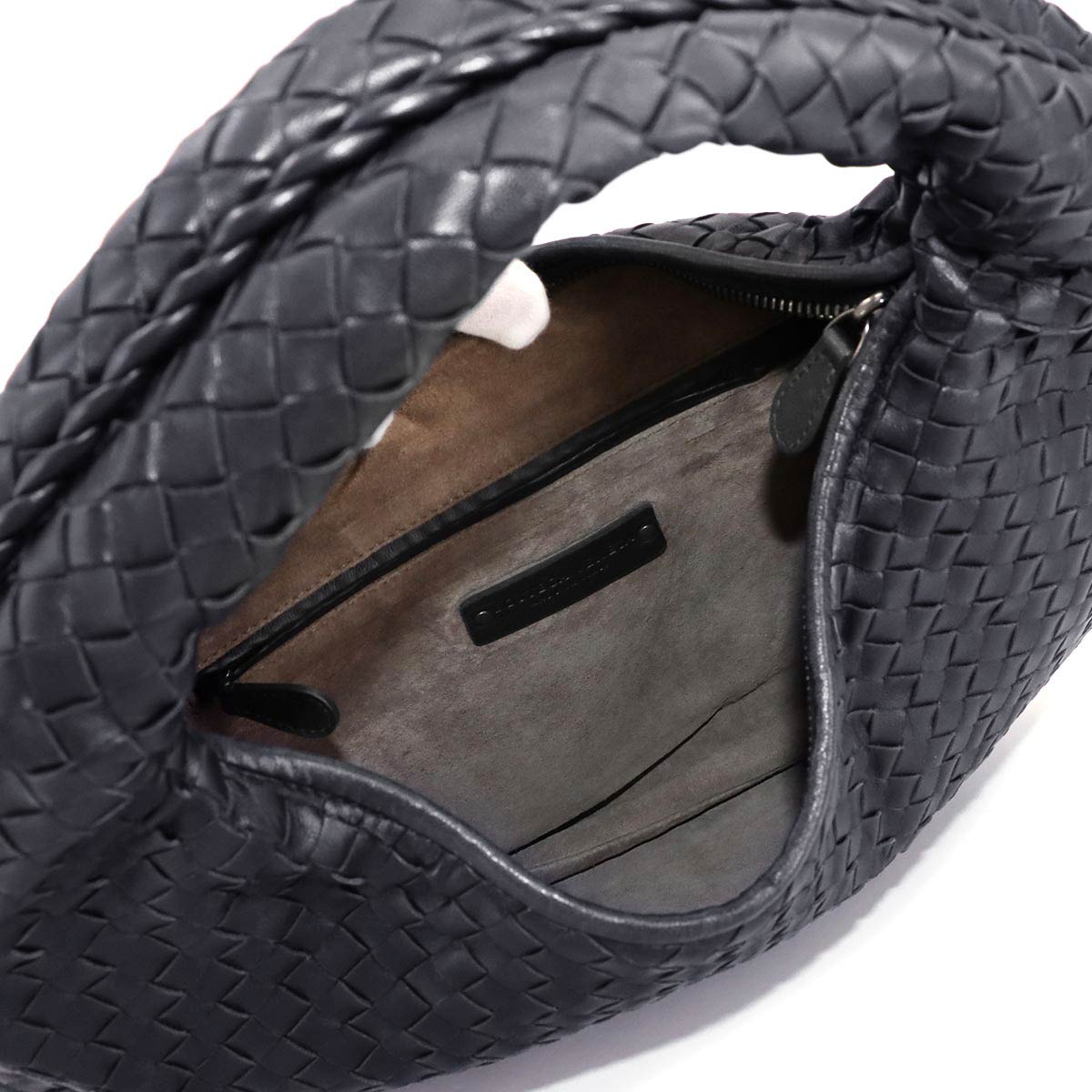 Intrecciato Shoulder Bag Leather Navy 115653