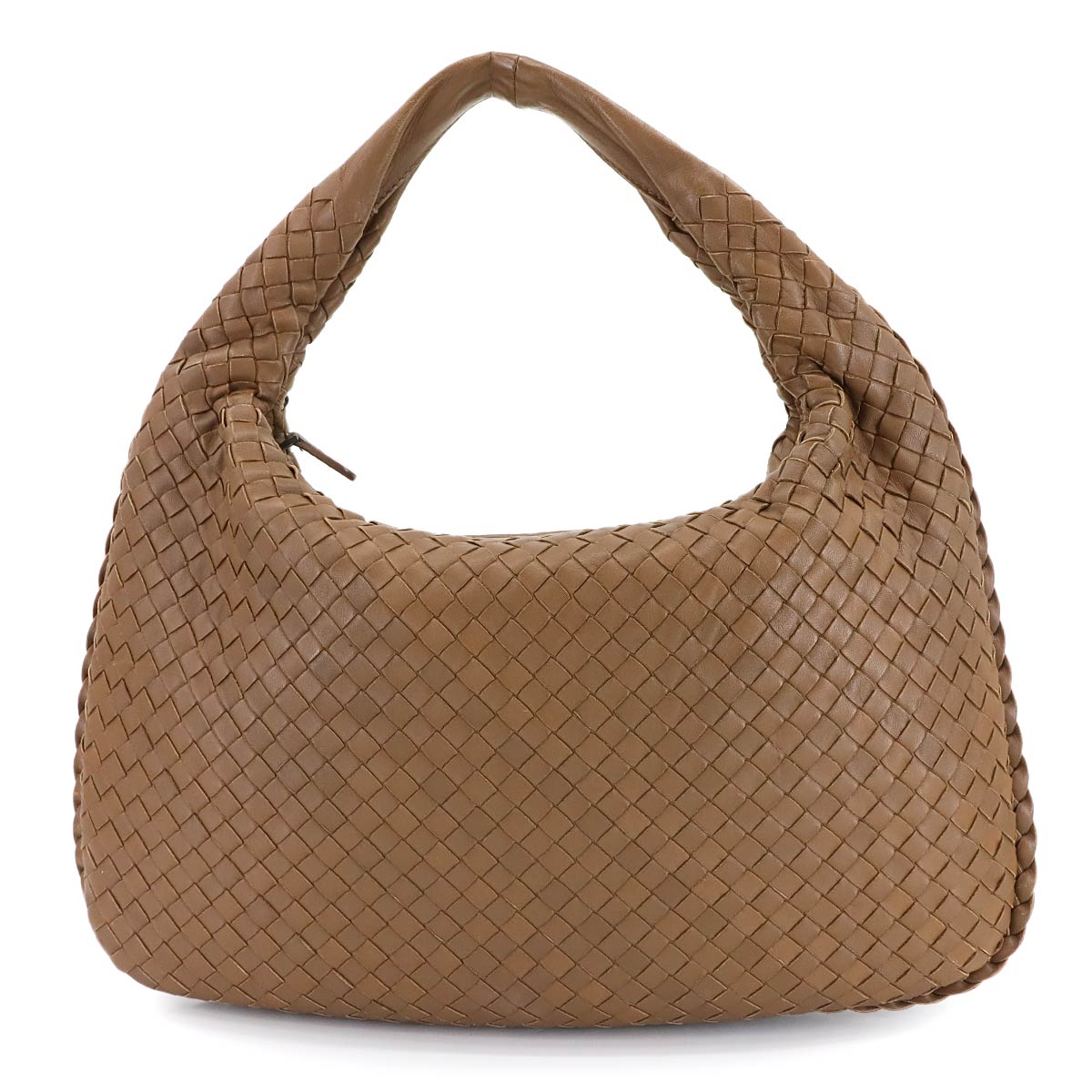 Intrecciato Veneta Shoulder Bag Leather Brown 115653