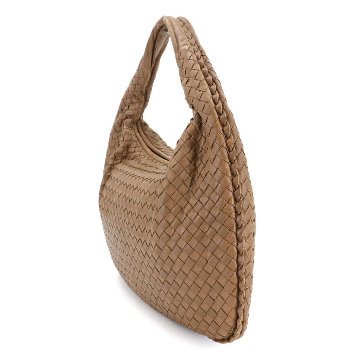 Intrecciato Veneta Shoulder Bag Leather Brown 115653