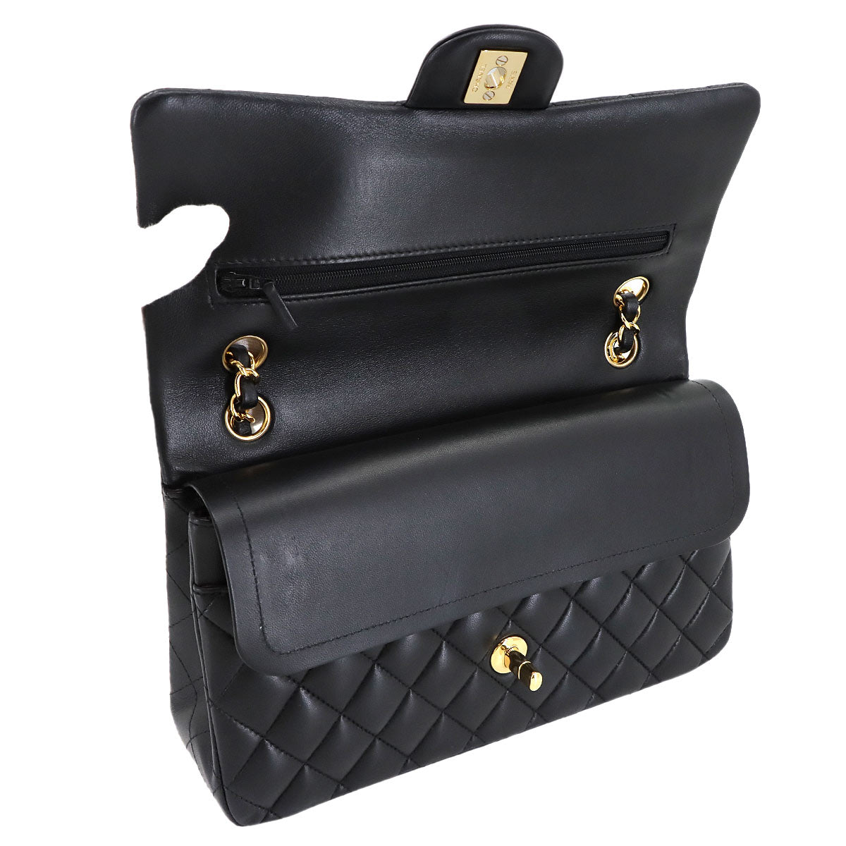 Matelasse 25 Chain Shoulder Bag Leather Black A01112 11.12